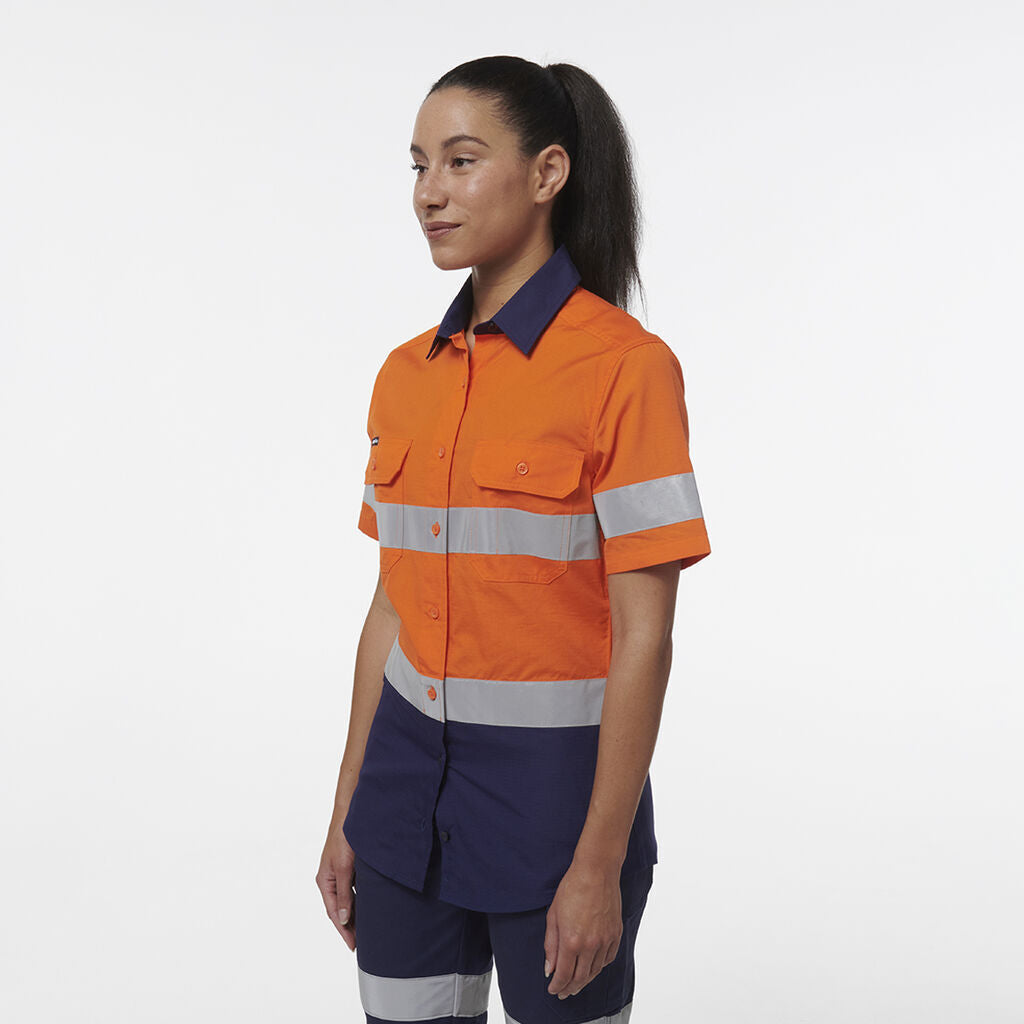 KingGee Womens Workcool Vented Reflective Short Sleeve Shirt K44229- Bannav S Bannav LLC 
