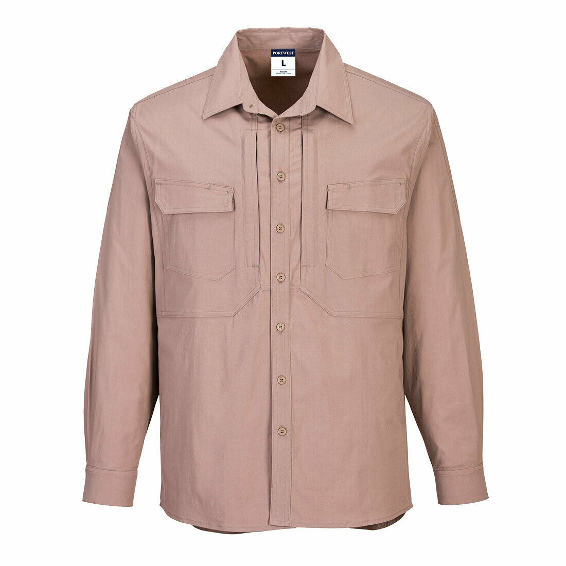 Portwest Utility Stretch Long Sleeve Shirt Breathability Casual Polo MS106- Bannav S Bannav LLC 