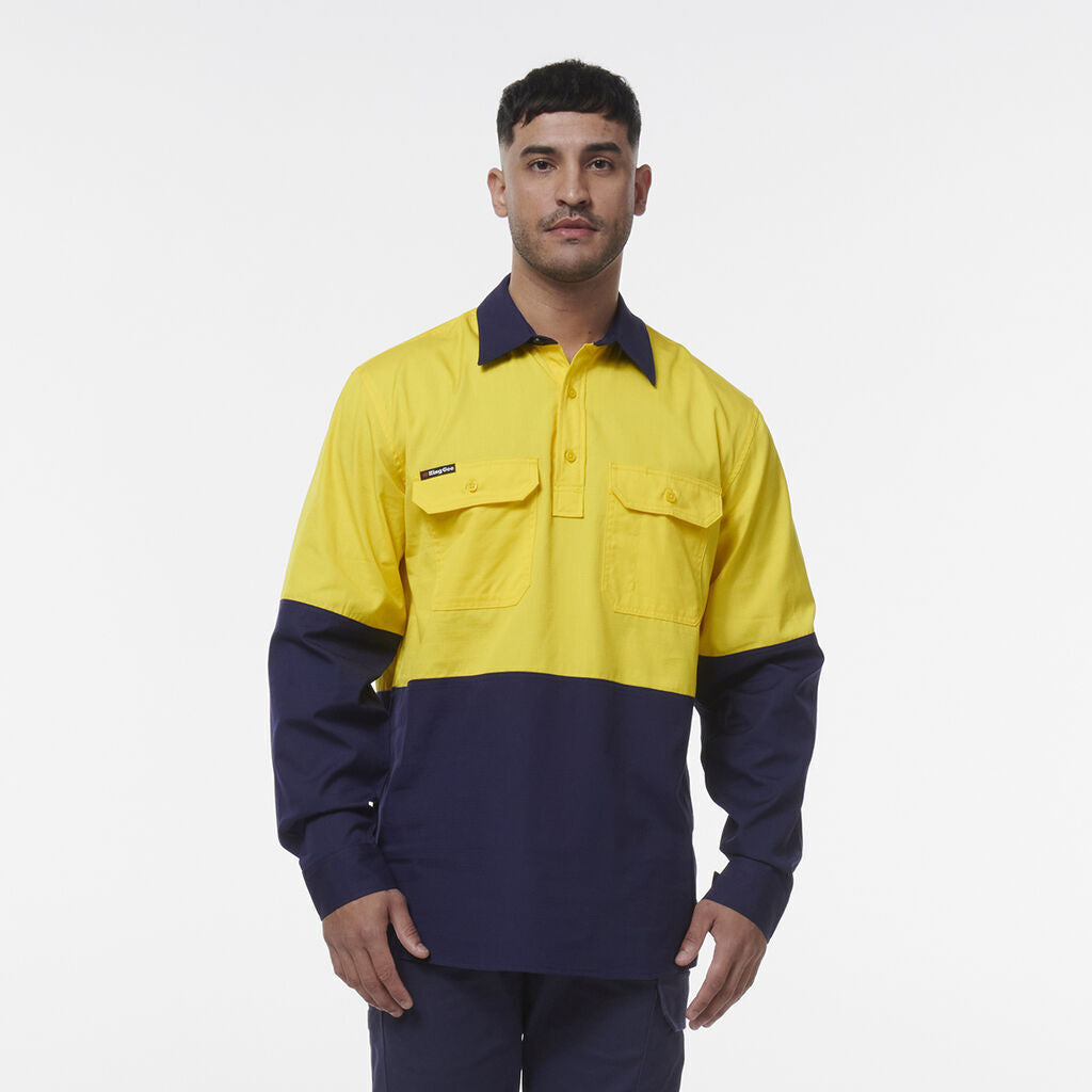 KingGee Mens Workcool Vented Closed Front Spliced Shirt K54011- Bannav S Bannav LLC 