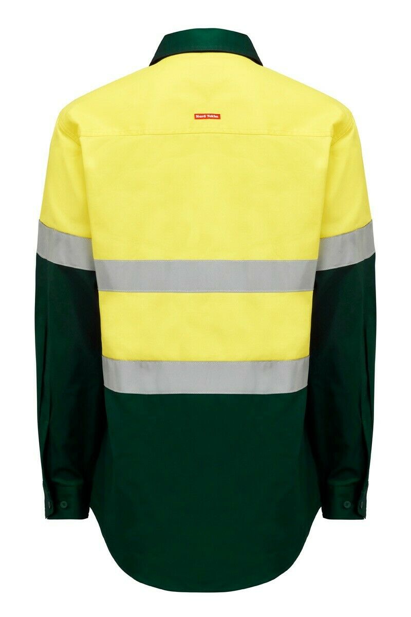 Hard Yakka Core Hi-Vis Safety Cotton Drill Pocket Taped Work Shirt Y04610- Bannav S Bannav LLC 