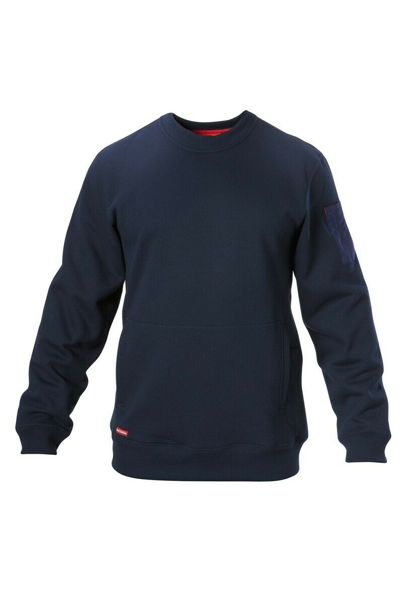 Hard Yakka Brushed Fleece Crew Neck Jumper Workwear Cotton Winter Y19324- Bannav S Bannav LLC 