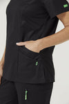 NNT Womens Nightingale V-Neck Classic Nurse Scrub Top Hip Pocket Workwear CATU5F- Bannav S Bannav LLC 