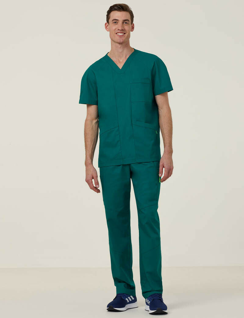 NNT Uniform Mens Next Gen Anti Bacterial Carl Scrub Top V-neck Nurse Work CATRFV- Bannav S Bannav LLC 