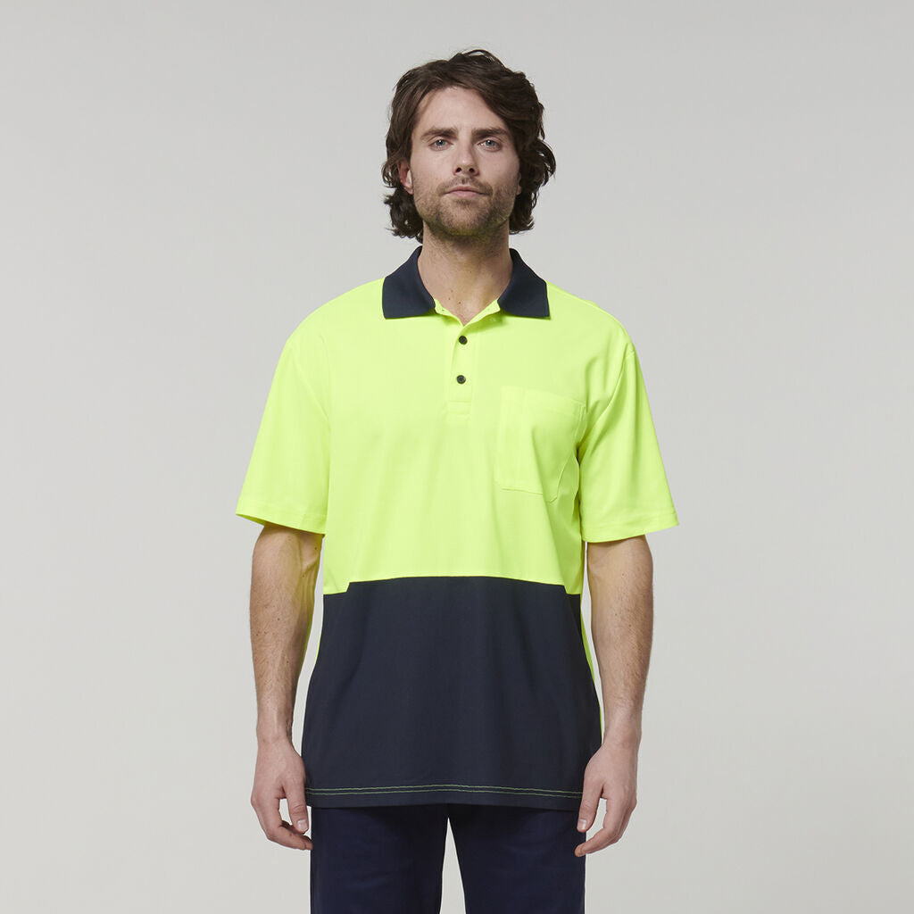 Hard Yakka Mens Safety Work Short Sleeve HI VIS Polo Y19616- Bannav S Bannav LLC 