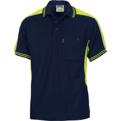 DNC Workwear Mens Polyester Cotton Panel Polo Shirt - Short Sleeve Casual 5214- Bannav S Bannav LLC 