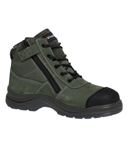 KingGee Mens Tradie Boots Safety Side Zip Work Boot Breathable Leather K27110- Bannav S Bannav LLC 