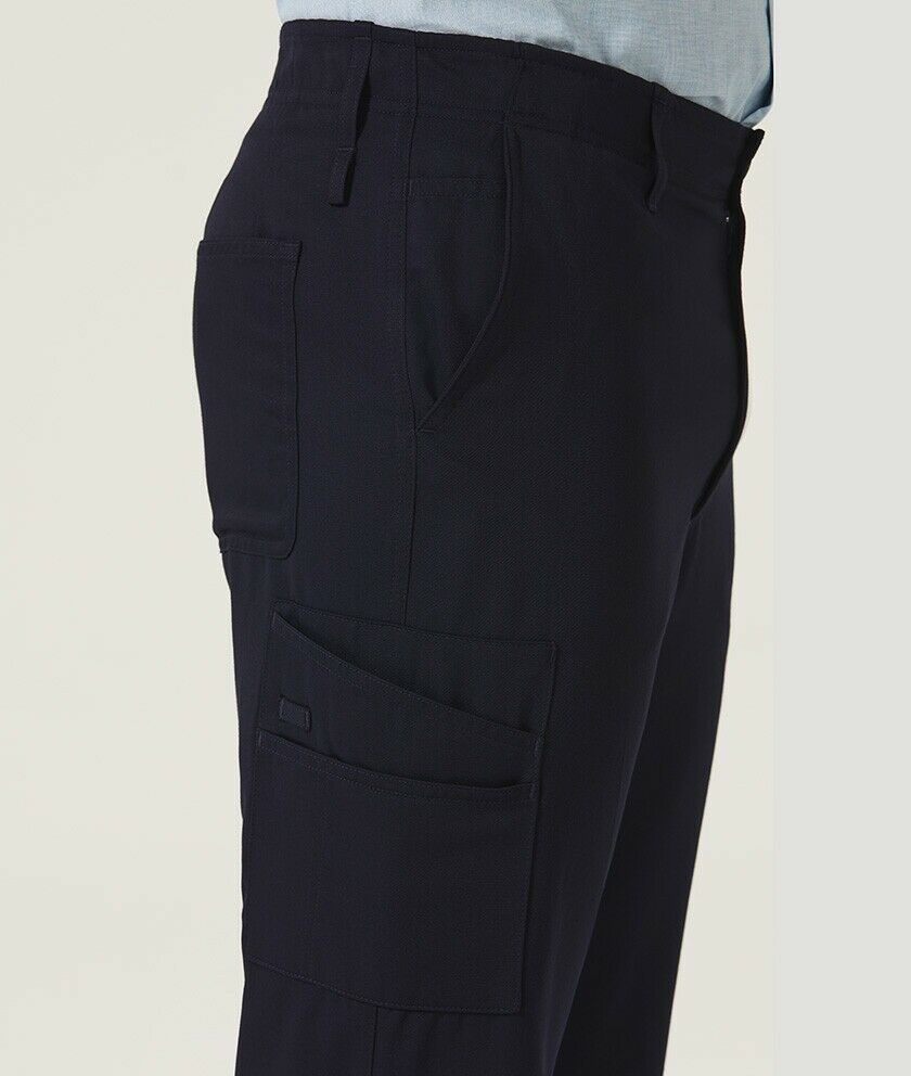 Mens NNT P/V Gaberdine Flex Waist Cargo Pants Navy Slim Leg Business Work CATCKH- Bannav S Bannav LLC 