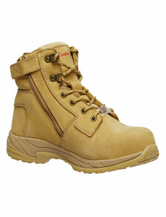 KingGee Womens Tradie Zip Work Safety Boots Nubuck Leather Comfortable K27380- Bannav S Bannav LLC 