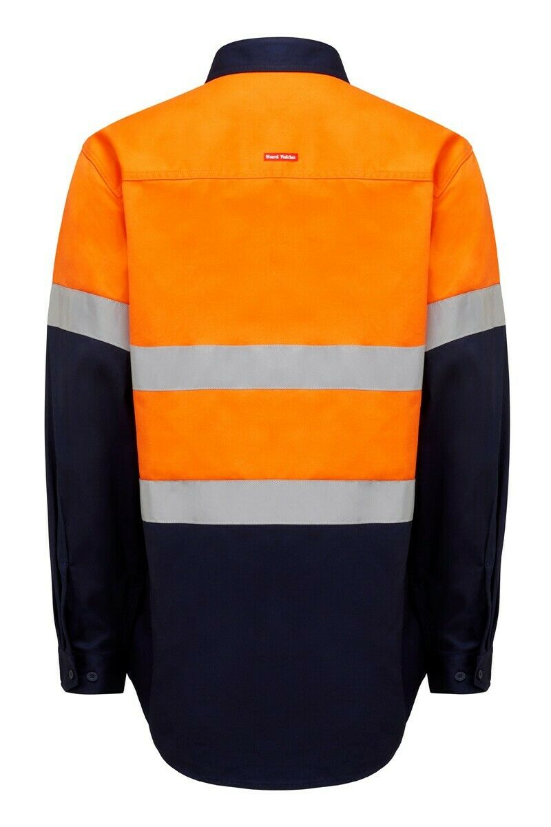 Hard Yakka Core Hi-Vis Safety Cotton Drill Pocket Taped Work Shirt Y04610- Bannav S Bannav LLC 