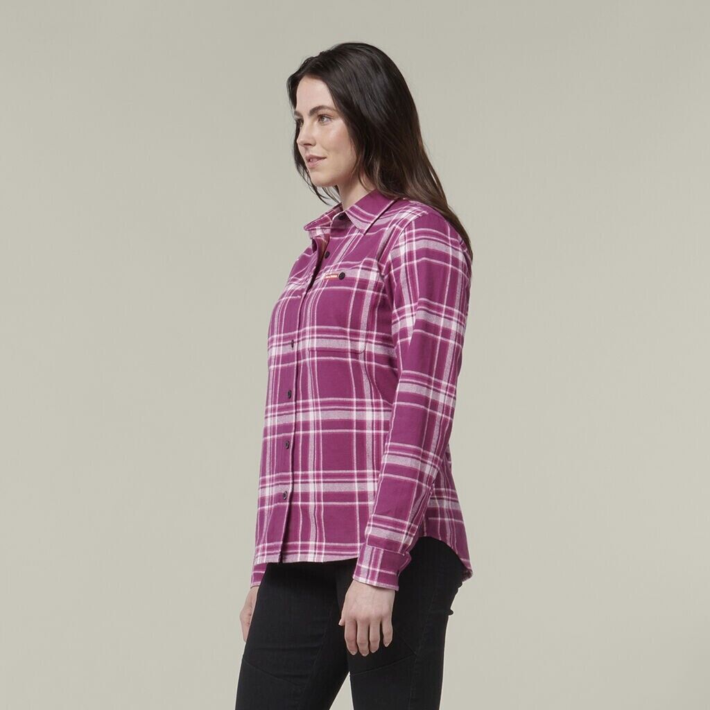 HARD YAKKA Women's Fit Check Flannie Shirt Relaxed Fit Smart Stylish Y08744- Bannav S Bannav LLC 