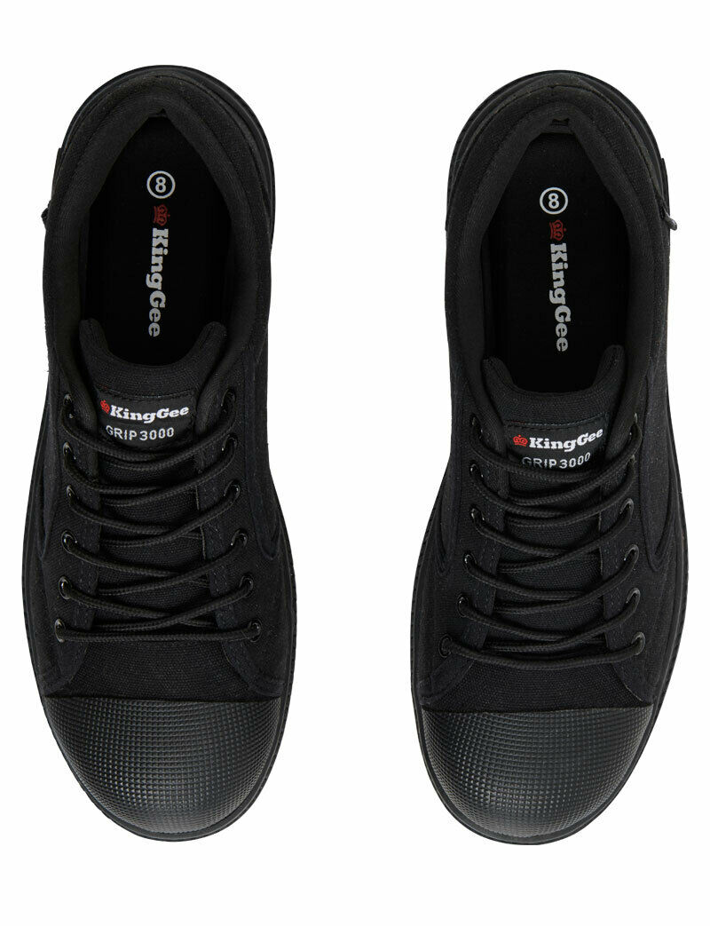 KingGee Mens Grip 3000 Canvas Shoes Rubber Toe Bump Comfortable Workwear K26540- Bannav S Bannav LLC 