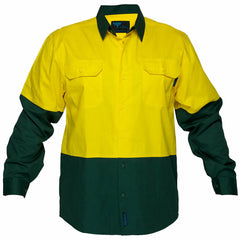 Portwest Mens Prime Mover Hi-Vis Lightweight Long Sleeve Shirt Cotton Work MS801- Bannav S Bannav LLC 