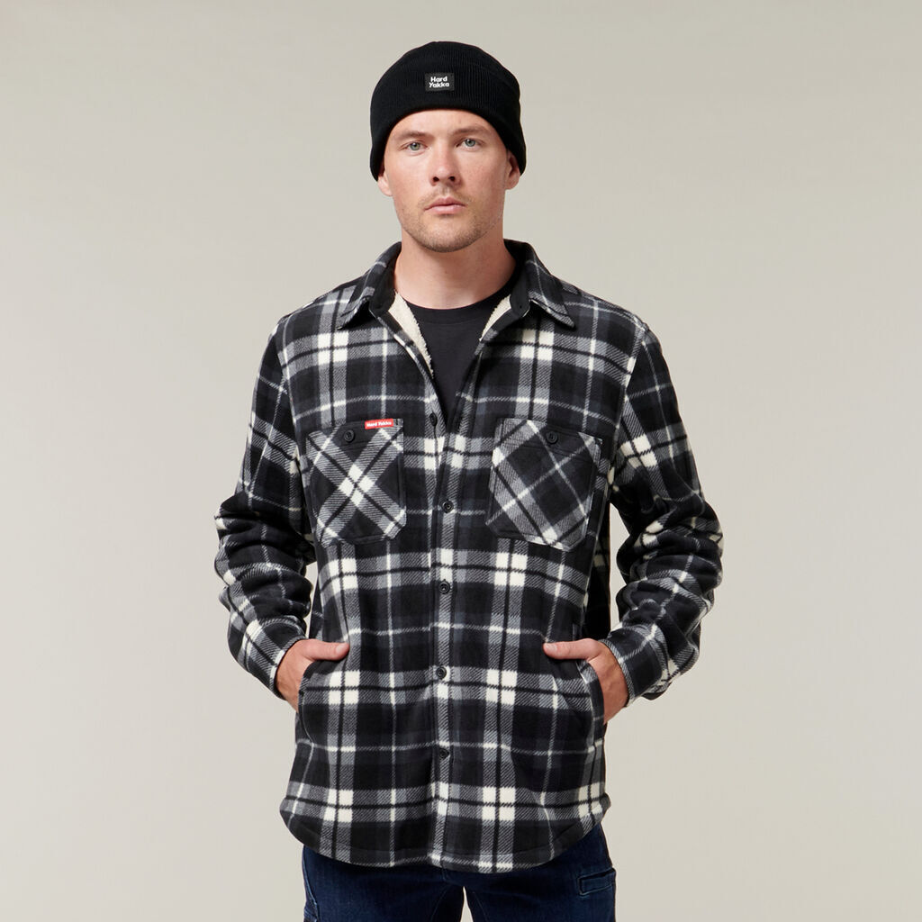 Hard Yakka Mens Legends Sherpa Comfy Fleece Jacket With Free Beanie Work Y06518- Bannav S Bannav LLC 