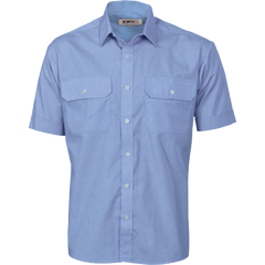 DNC Workwear Mens  Polyester Cotton Work Shirt Short Sleeve Business Casual 3211- Bannav S Bannav LLC 