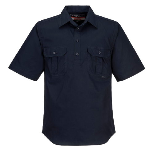 Portwest Adelaide Shirt, Short Sleeve, Light Weight Cotton Polo Shirt MC905- Bannav S Bannav LLC 