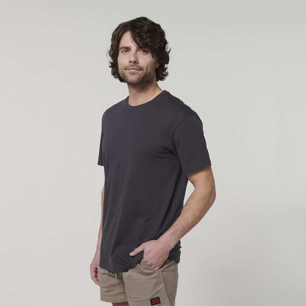 Hard Yakka Mens Cotton Breathable Crew Neck Short Sleeve Core Tee Y19251- Bannav S Bannav LLC 