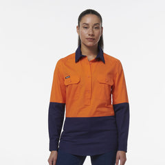 KingGee Womens Workcool Vented Closed Front Spliced Two Toned Shirt K44211- Bannav S Bannav LLC 