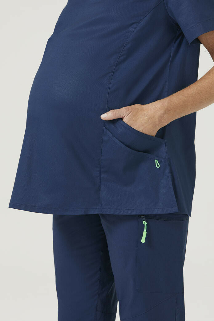 NNT Womens Maternity V Neck Scrub Top Curved Hemline Nurse Work Uniform CATUG3- Bannav S Bannav LLC 