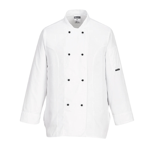 Portwest Rachel Ladies Chefs Jacket L/S White Mesh Air Long Sleeve Pocket C837- Bannav S Bannav LLC 