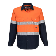 Portwest Hi-Vis Two Tone Regular Weight Long Sleeve Shirt Tape Safety MA101- Bannav S Bannav LLC 