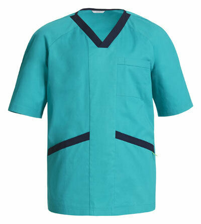 NNT V-Neck Contrast Scrub Top Unisex Nurse Work Comfortable Uniform CATJ2Q- Bannav S Bannav LLC 