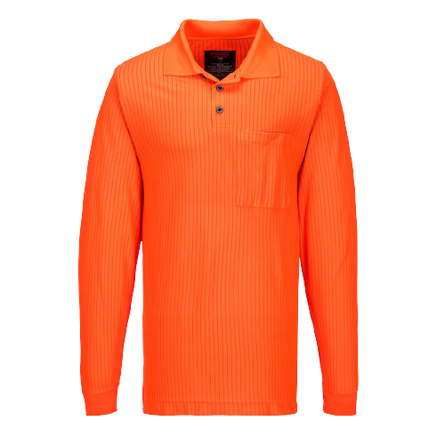Portwest Flame Resistant Anti-Static Polo Orange Jumper Long Sleeve Shirt MF813- Bannav S Bannav LLC 