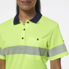 KingGee Womens Workcool Hyperfreeze Spliced Polo With Segmented Tape K44224- Bannav S Bannav LLC 