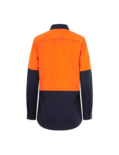 Hard Yakka Womens Long Sleeve HI Vis 2 Tone Reflective Vented Shirt Y08423- Bannav S Bannav LLC 