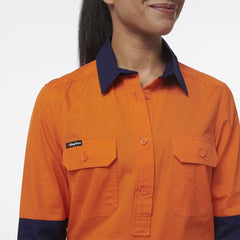 KingGee Womens Workcool Vented Closed Front Spliced Two Toned Shirt K44211- Bannav S Bannav LLC 