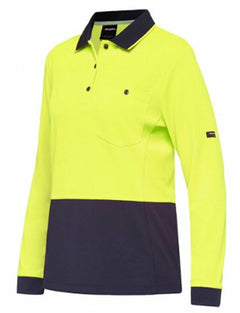 KingGee WorkCool Womens Spliced Polo L/S Comfort Work Safety Hyperfreeze K44730- Bannav S Bannav LLC 