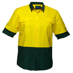 Portwest Hi-Vis Two Tone Lightweight Short Sleeve Shirt Reflecftive Safety MS802- Bannav S Bannav LLC 