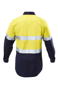 Hard Yakka Work Shirt Hi-Vis Taped Safety Long Sleeve Cotton Drill Y07990- Bannav S Bannav LLC 