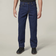 Hard Yakka 2 Pack Mens Heavy Duty Washed Straight Denim Work Jeans Y03514- Bannav S Bannav LLC 