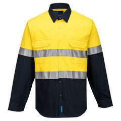 Portwest Mens Prime Mover Work Hi-Vis Two Tone Long Sleeve Shirt Taped MA101- Bannav S Bannav LLC 