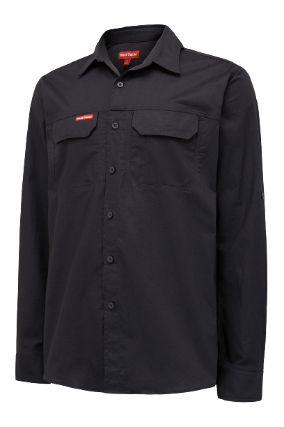 Hard Yakka Mens Flex Ripstop Shirt Long Sleeve Sunglass Loop Work Wear Y04305- Bannav S Bannav LLC 