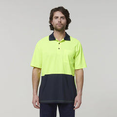 Hard Yakka Mens Safety Work Short Sleeve HI VIS Polo Y19616- Bannav S Bannav LLC 