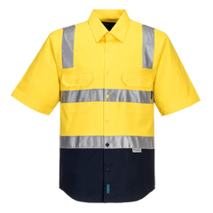 Portwest Hi-Vis Two Tone Regular Weight Shirt Tape Over Shoulder Safety MS102- Bannav S Bannav LLC 