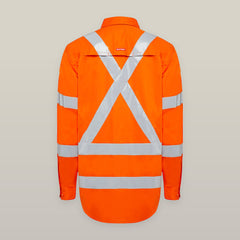 Hard Yakka Womens Foundation Biomotion HiVis Taped Reflective Work Shirt Y08420- Bannav S Bannav LLC 