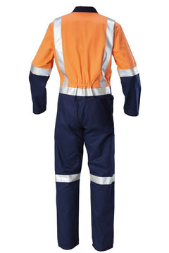 Mens Hard Yakka Hi-Vis Taped Cotton Safety Coverall Overalls Workwear Y00262- Bannav S Bannav LLC 