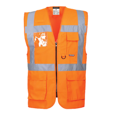 Portwest Berlin Executive Vest Hi Vis Front Zip Open Reflective Work Safety S476- Bannav S Bannav LLC 