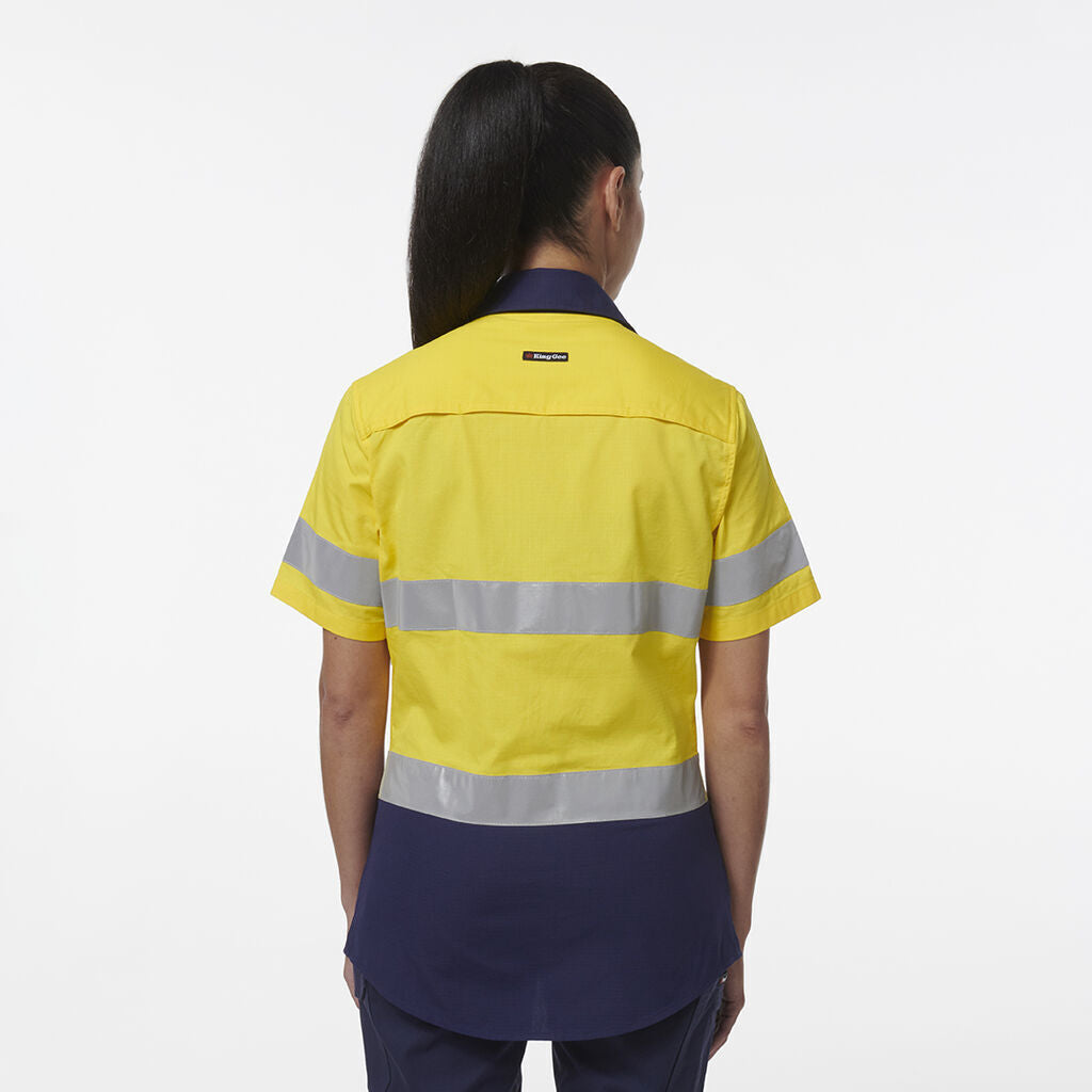 KingGee Womens Workcool Vented Reflective Short Sleeve Shirt K44229- Bannav S Bannav LLC 