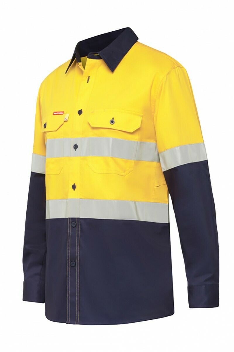 Hard Yakka Koolgear Long Sleeve Work Shirt Hi-Vis Taped Lightweight Y07740- Bannav S Bannav LLC 