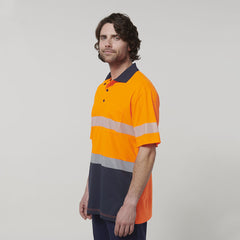 Hard Yakka Mens Work Safety Short Sleeve HI VIS Taped Polo Y19618- Bannav S Bannav LLC 