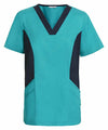 NNT Womens V-Neck Contrast Scrub Top Nurse Work Comfortable Uniform CATU5B- Bannav S Bannav LLC 