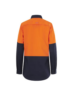 Hard Yakka Womens Long Sleeve HI Vis 2 Tone Reflective Vented Shirt Y08423- Bannav S Bannav LLC 