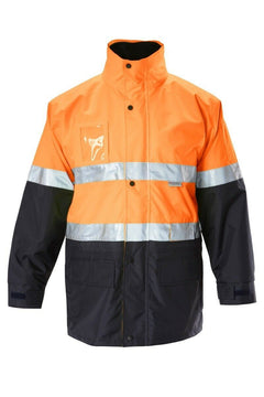 Mens Hard Yakka Foundations Hi-Vis Six 6 Way Jacket Reflective Tape Work Y06556- Bannav S Bannav LLC 