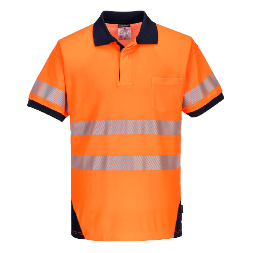 Portwest PW3 Hi-Vis Polo Shirt S/S Breathable 2 Tone Reflective Work Safety T182- Bannav S Bannav LLC 