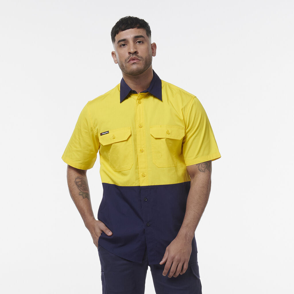 KingGee Men Workcool Vented Spliced Short Sleeve Shirt K54008- Bannav S Bannav LLC 