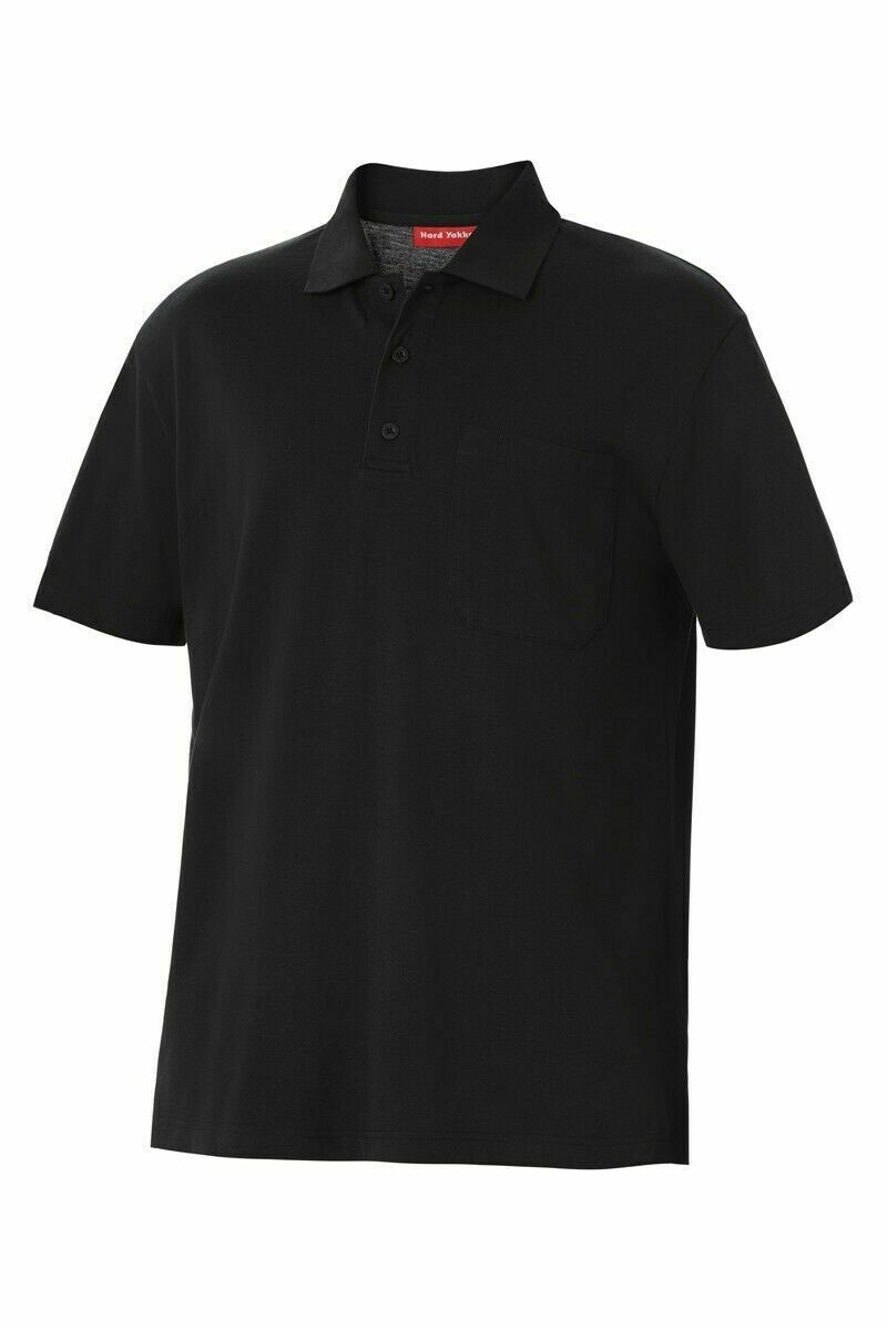 Mens Hard Yakka Plain Cotton Pique Polo Short Sleeve Work Shirt Top Y11306- Bannav S Bannav LLC 