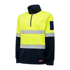 Hard Yakka Utility Hi-Vis 2 Tone Brushed Fleece Crew Jumper Work Y19270- Bannav S Bannav LLC 